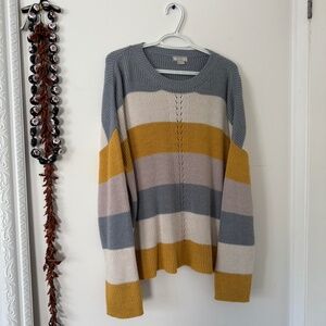 Fat Face — tri-coloured knit sweater - UK18